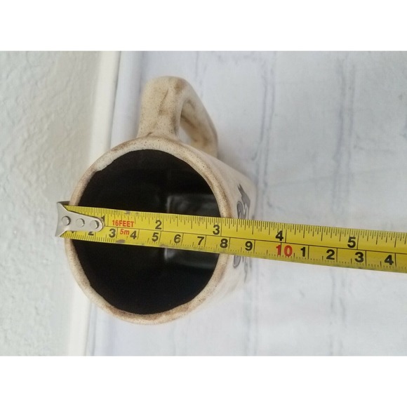 Mara Stoneware 12-Ounce Mug Brown/Tan Petroglyph Figure-Square Base - Picture 4 of 10